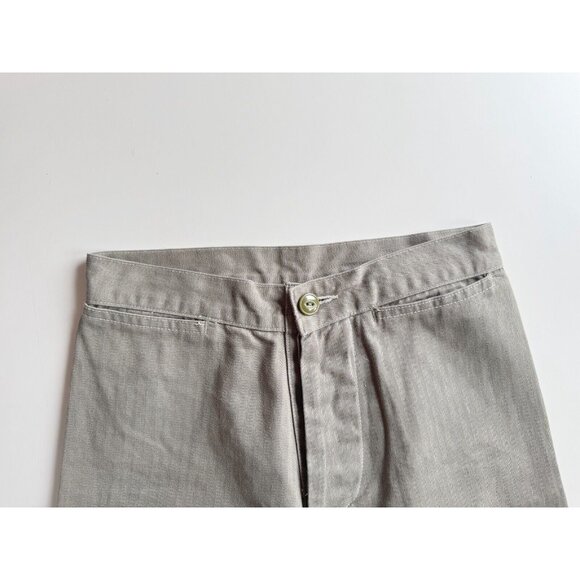 KLAXON HOWL Army Green 100% Cotton Twill Wide Leg Cropped Sailor Pants, Size 28 - Picture 3 of 13